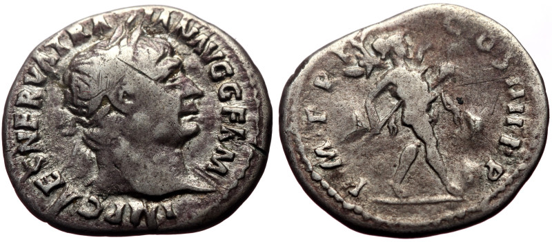 Trajan (98-117) AR Denarius (Silver, 2.98g, 20mm) Rome, 101-102. 
Obv: IMP CAES ...