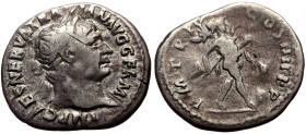 Trajan (98-117) AR Denarius (Silver, 2.98g, 20mm) Rome, 101-102. 
Obv: IMP CAES NERVA TRAIAN AVG GERM, laureate bust right 
Rev: P M TR P COS IIII P P...