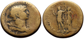 Trajan (98-117) AE Sestertius (Bronze, 23.77g, 33mm) Rome, 103-111 
Obv: IMP CAES NERVAE TRAIANO AVG GER DAC P M TR P COS V P P, laureate bust r., dra...