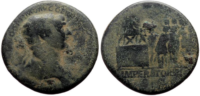 Trajan (98-117) AE Sestertius (Bronze, 20.55g, 33mm) Rome, 114-116, 
Obv: IMP CA...