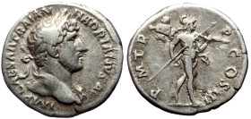 Hadrian (117-138) AR Denarius (Silver, 3.07g, 18mm) Rome, 119-122. 
Obv: IMP CAESAR TRAIAN HADRIANVS AVG, laureate bust right, with drapery over far s...