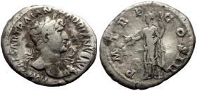 Hadrian (117-138) AR Denarius (Silver, 2.68g, 20mm) Rome, 119-122. 
Obv: IMP CAESAR TRAIAN HADRIANVS AVG, laureate "heroic" bust of Hadrian right, dra...