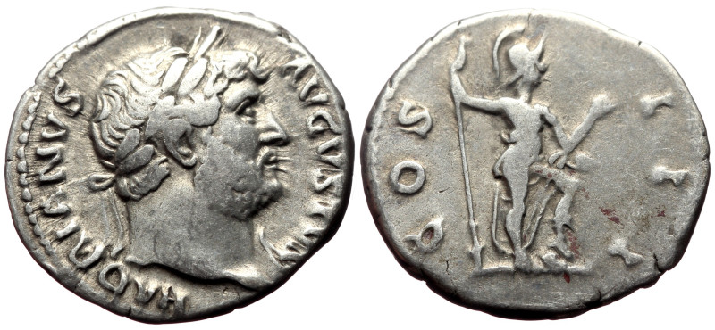 Hadrian (117-138) AR Denarius (Silver, 3.29g, 18mm) Rome, ca. 124-128. Obv: HADR...