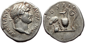 Hadrian (117-138) AR Denarius (Silver, 3.25g, 19mm) Rome, 124-8 
Obv: HADRIANVS - AVGVSTVS, Bust laureate right, fold of cloak on front shoulder. 
Rev...