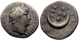 Hadrian (117-138) AR Denarius (Silver, 2.58g, 18mm) Rome.
Obv: HADRIANVS AVGVSTVS, Laureate head right, with slight drapery.
Rev: COS III, Seven stars...