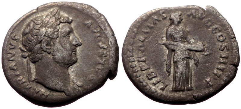 Hadrian (117-138) AR Denarius (Bronze, 2.75g, 18mm) Rome.
Obv: HADRIANVS AVGVSTV...