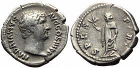 *1 specimen recorded by acsearch, 15 specimens recorded by OCRE*
Hadrian (117-138) AR Denarius (Silver, 3.21g, 18mm) Rome, 137-138
Obv: HADRIANVS AV...