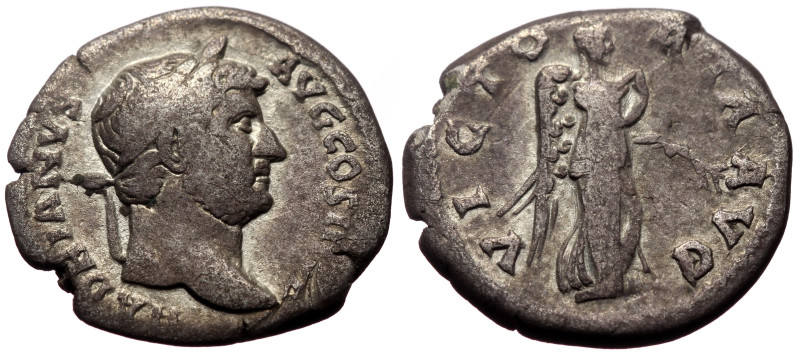 Hadrian (117-138) AR Denarius (Silver, 3.04g, 18mm) Rome, ca. 131-8 
Obv: HADRIA...