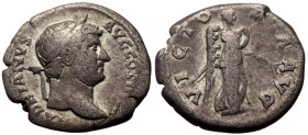 Hadrian (117-138) AR Denarius (Silver, 3.04g, 18mm) Rome, ca. 131-8 
Obv: HADRIANVS AVG COS III P P, bare head right 
Rev: VICTORIA AVG, Victory-Nemes...