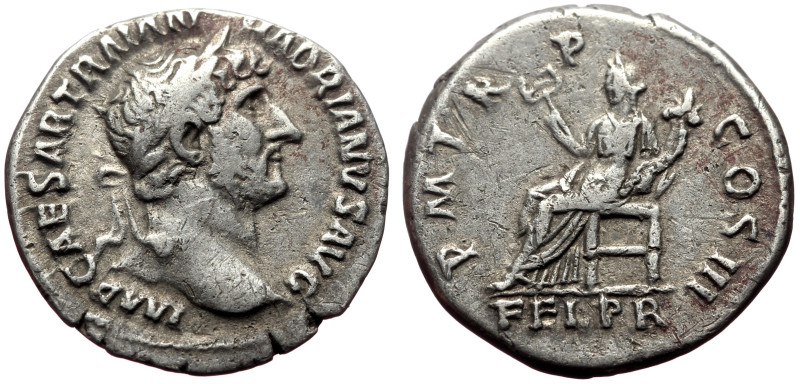 Hadrian (117-138) AR Denarius (Silver, 3.10g, 18mm) Rome, 120-121. 
Obv: IMP CAE...