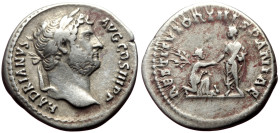 Hadrian (117-138) AR Denarius (Silver, 3.33g, 18mm) Rome, 134-138
Obv: HADRIANVS – AVG COS III P P Laureate head r. 
Rev: RESTITVTORI – HISPANIAE Hadr...