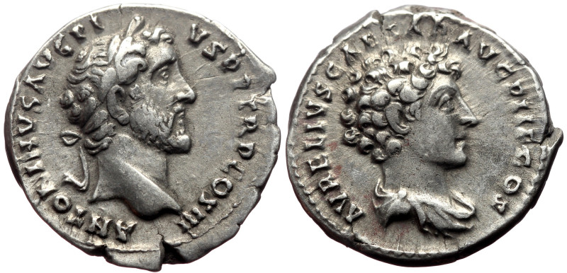 Antoninus Pius, with Marcus Aurelius (Caesar, 138-161) AR Denarius (Silver, 3.26...