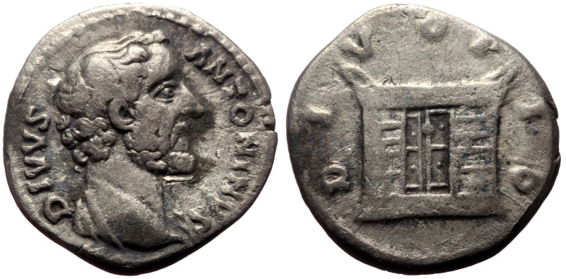 Divus Antoninus Pius (Died 161) AR Denarius (Silver, 2.88g, 18mm) Rome, under Ma...