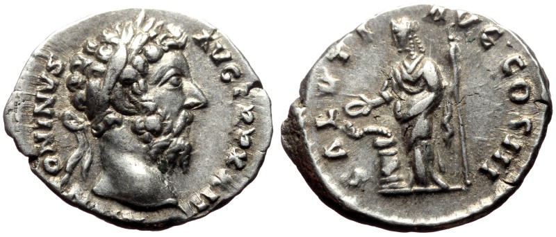 Marcus Aurelius (161-180) AR Denarius (Silver, 3.40g, 19mm) Rome, 169-170. 
Obv:...