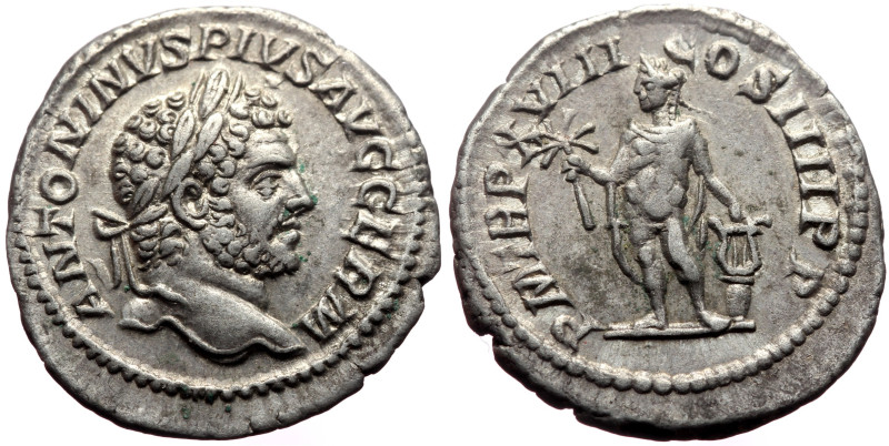 Caracalla (198-217) AR Denarius (Silver, 2.82g, 20mm) Rome, 215. 
Obv: ANTONINVS...