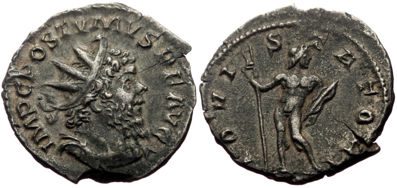 Postumus (260-269) AR Antoninianus (Silver, 2.61g, 21mm) Treveri.
Obv: IMP C POS...