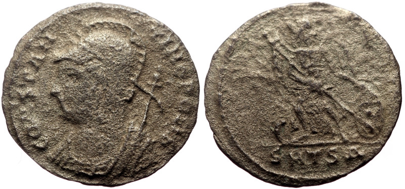 Commemorative series, ca 330-354. Bl (silvered billon, 1.66g, 18mm) Thessalonica...