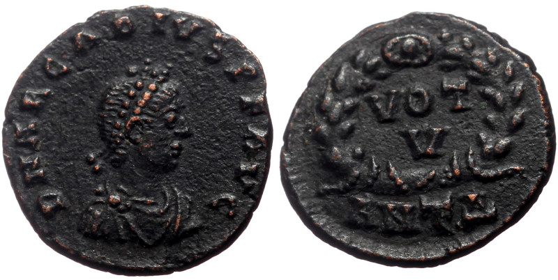 Arcadius (383-408) AE (Bronze, 1.09g, 13mm) Antioch. 
Obv: DN ARCADIVS PF AVG, P...