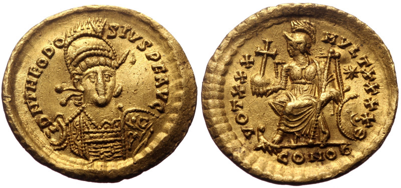 Theodosius II (402-450) AV Solidus (Gold, 4.37g, 20mm) Constantinopolis, 430-440...