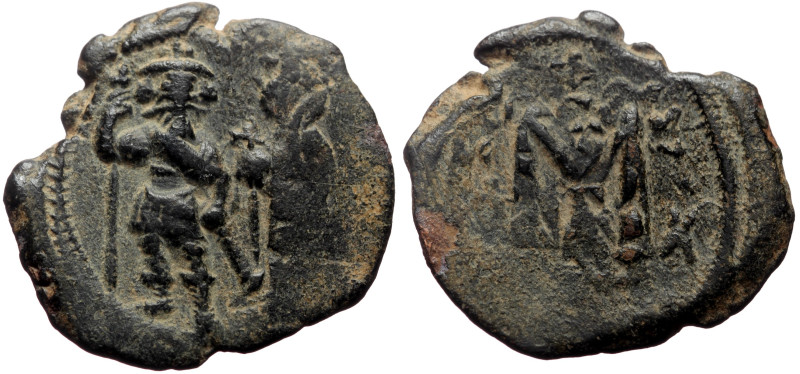 Heraclius with Heraclius Constantine (610-641) AE Follis (Bronze, 11.37g, 32mm) ...