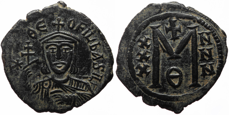 Theophilus (829-842) AE Follis Bronze, 6.84g, 29mm) Constantinople.
Obv: ✷ ΘЄOFI...