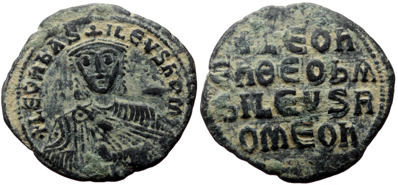 Leo VI the Wise (886-912) AE Follis (Bronze, 6.69g, 26mm) Constantinople 
Obv: +...