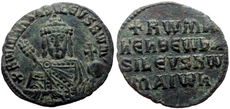 Constantine VII Porphyrogenitus, with Romanus I (913-959) AE Follis (Bronze, 5.1...