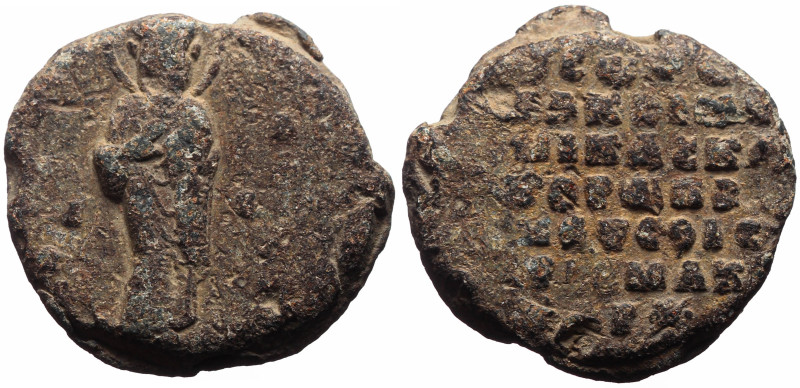 Byzantine Pb seal (15.63g, 26mm) Anonymus, parakoimomenos (?) (15.63g, 26mm)
Ob...