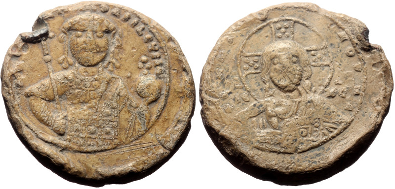 Byzantine Imperial Pb Seal (44.15g, 35mm) Constantine IX Monomachos (1042-1055)....