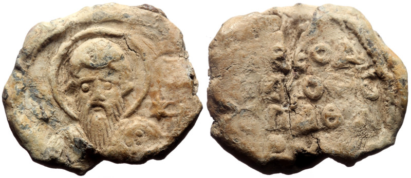 Theodosios spatharios – Byzantine Pb Seal (8.51g, 24mm) (seven century)
Obv: Bu...