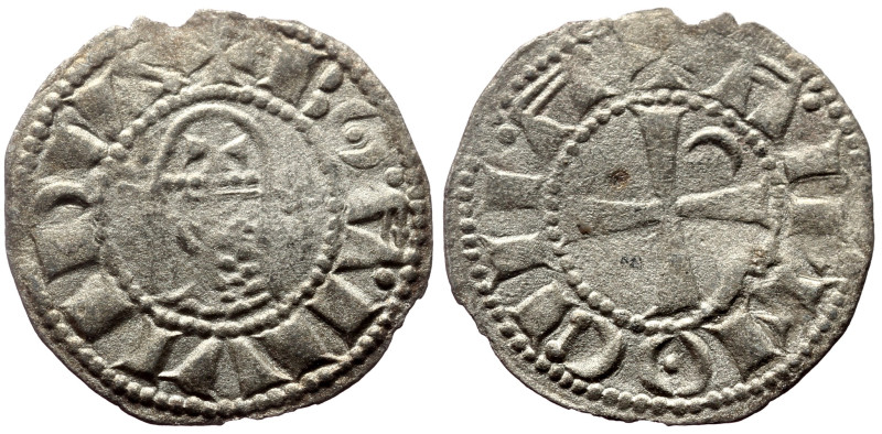 Crusaders, Antioch. Bohémond III (1163-1201) BI Denier (Silver, 0.69g, 18mm) Cla...