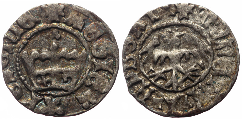 Poland (Kingdom) 1306-1506 AR Halff grossus *Silver, 0.90g, 17mm) unidentified r...