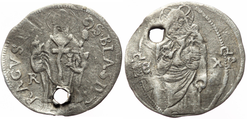 Republic of Ragusa (Croatian States) AR 1 Grosetto Dinarić (Silver, 0.45g, 17mm)...