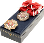 Argentina Order of May Grand Cross Set 1957 

vgAg; GC 80x75 mm.; 84g.; enameled; with original sash with bow; BS 75 mm.; 64g.; enameled; in origina...