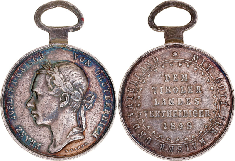 Austria Tirol Defence Commemorative Medal 1849 

Barac# 402; Ag 42,4x30,8mm; 1...