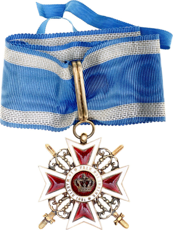 Romania Order of the Crown of Romania Officer Cross with Swords IIb Type 1932 - ...