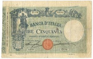 ITALIA - 50 Lire Barbetti Decreto Falso d’epoca - Crapanzano Giulianini 10 RR 4/...