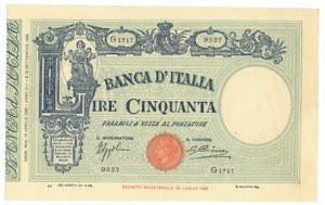 ITALIA - 50 Lire Barbetti Matrice/Fascio - Crapanzano Giulianini 100 C 4/15/1935...