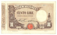 ITALIA - 100 Lire Barbetti 1926 Matrice/Decreto - Crapanzano Giulianini 192 C 6/18/1926 Stringher / Sacchi Non trattata. Pieghe usuali. Numeri ancora ...
