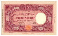 ITALIA - 500 Lire Barbetti Regno 1943 - Crapanzano Giulianini 324A C 31/3/1943 Azzolini / Urbini Eccezionale! Solo leggere unghiate sparse. Rarissima ...