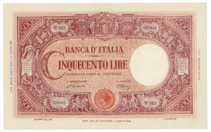 ITALIA - 500 Lire Barbetti Repubblica - Crapanzano Giulianini 448 22/7/1946 Ecce...