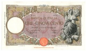 ITALIA - 500 Lire Capranesi “Mietitrice” Crapanzano Giulianini 320 C 23/3/1942 A...