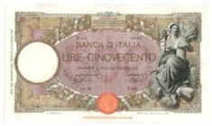 ITALIA - 500 Lire Capranesi “Mietitrice” Crapanzano Giulianini 320 C 23/3/1942 Azzolini / Urbini Banconota di grande qualità! Certificato Cartamoneta....