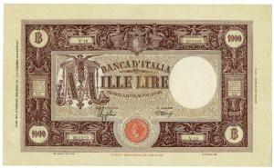 ITALIA - 1000 Lire Barbetti - Crapanzano Giulianini 408 C 6/2/1943 Azzolini / Ur...