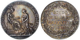 MILANO - REPUBBLICA CISALPINA (1800-1802) Scudo da 6 lire A. VIII (1800) Gig. 1 AG gr. 23,10 Stupenda patina di vecchia raccolta, fondi lucenti, rilie...
