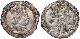 NAPOLI - Ferdinando I d’Aragona (1458-1494) - Coronato T e banderuola sulla lancia, MIR69/2 AG 3,95 Di buon modulo, con bei rilievi e con una bellissi...