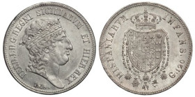 NAPOLI - Ferdinando I di Borbone (1816-1825) - Piastra da 120 Grana 1818, Testa grande, senza punto dopo la data. Gig. 7, Ag gr. 27,45
SPL/SPL+