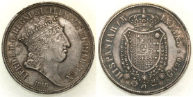 NAPOLI - Ferdinando I di Borbone (1816-1825) - Piastra da 120 Grana 1818, Testa grande, punto dopo la data, una sola * sul taglio Gig. 7A, Ag gr 27,47...