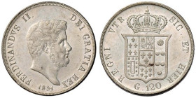 NAPOLI - Ferdinando II di Borbone (1830-1859) - Piastra da 120 grana 1851 Gig 80 AG gr 27,48 Eccezionale con i fondi a specchio. Ex Collezione "Civita...