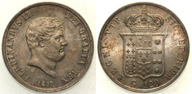 NAPOLI - Ferdinando II di Borbone (1830-1859) - Piastra da 120 grana 1857. Gig. 88 AG gr 27,47 Moneta scevra dai consueti difetti di conio. Di eccezio...